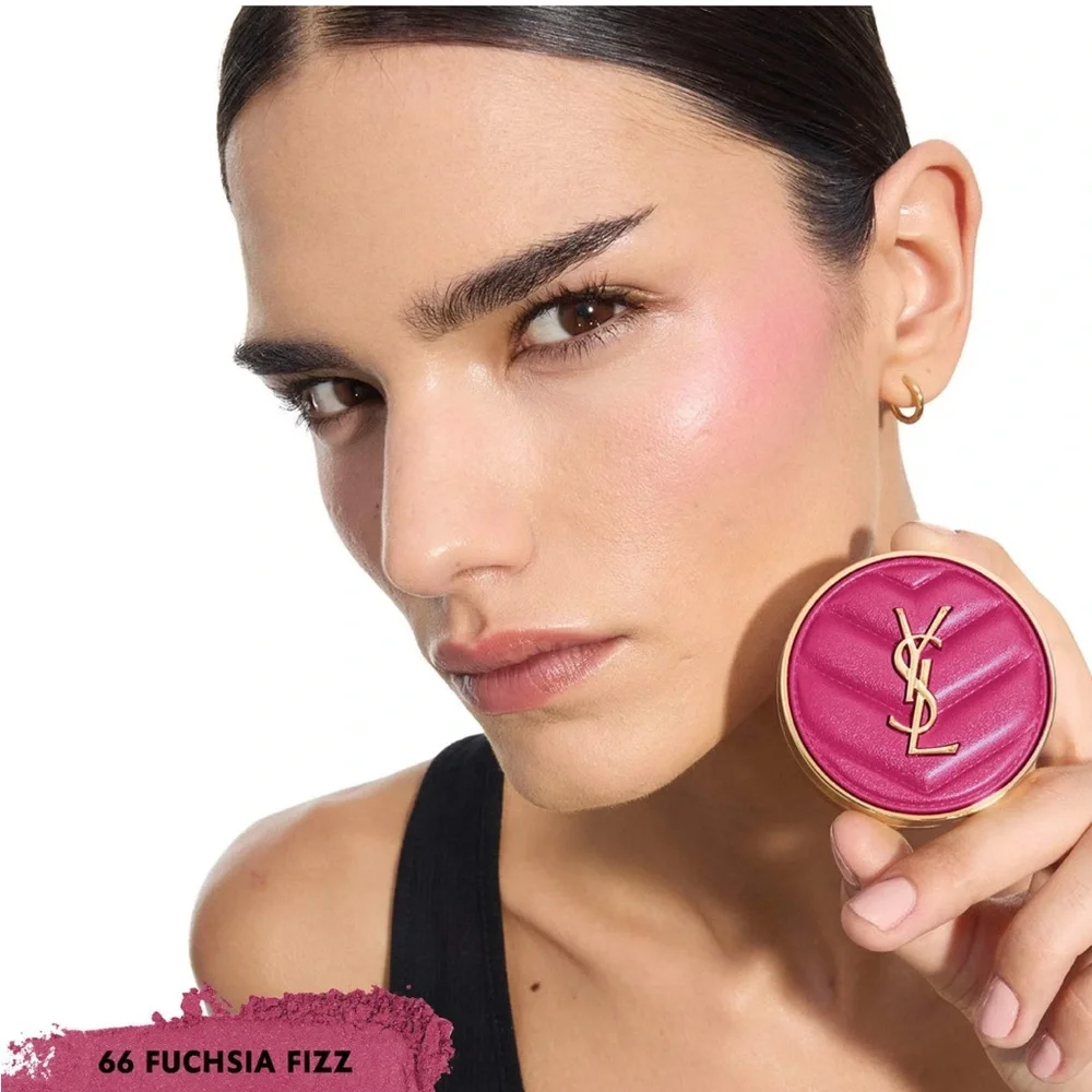 YSL Make Me Blush Powder Blush in Fuchsia Fizz 66 Full Size NIB